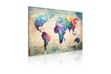 Billede Rainbow-colored map 120x80