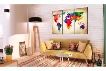 Billede Rainbow Continents 120x80 - Artgeist sp. z o. o. - Boligtilbehør - Billeder & kunst - Billeder på lærred