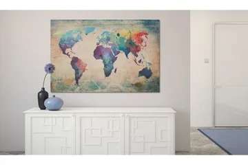 Billede Rainbow-Farvede Kort 60x40 - Artgeist sp. z o. o. - Boligtilbehør - Billeder & kunst - Billeder på lærred