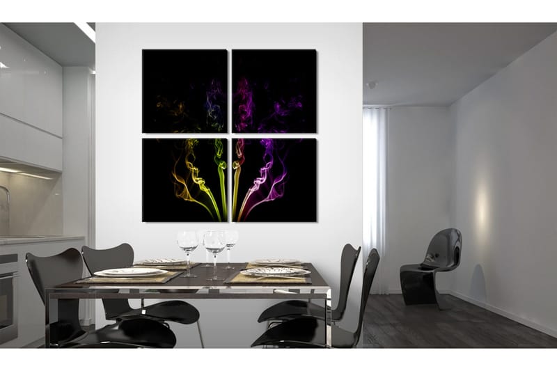 Billede Rainbow-Farvede Røg Spor 80x80 - Artgeist sp. z o. o. - Boligtilbehør - Billeder & kunst - Billeder på lærred