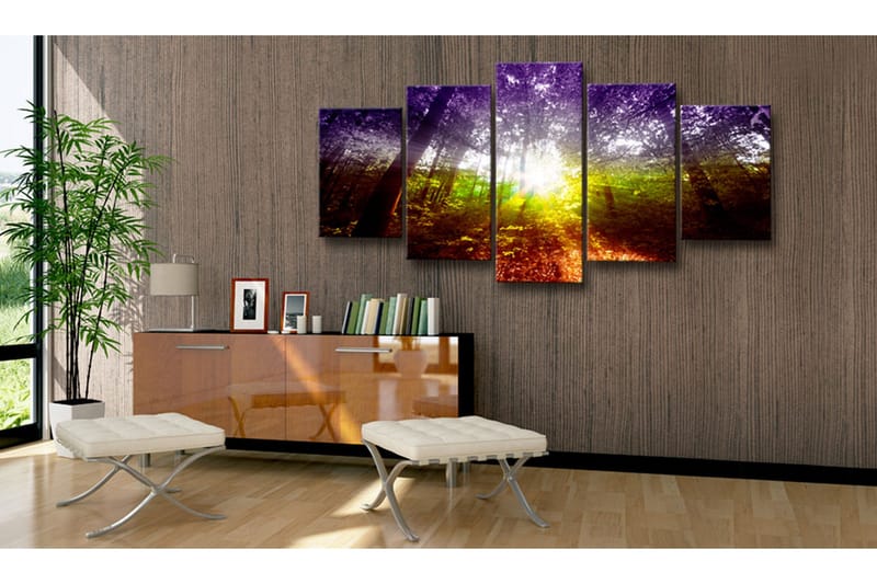 Billede Rainbow Forest 100x50 - Artgeist sp. z o. o. - Boligtilbehør - Billeder & kunst - Billeder på lærred