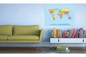Billede Rainbow Geography 60x40 - Artgeist sp. z o. o. - Boligtilbehør - Billeder & kunst - Billeder på lærred