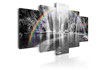 Billede Rainbow On Grays 100x50 - Artgeist sp. z o. o. - Boligtilbehør - Billeder & kunst - Billeder på lærred