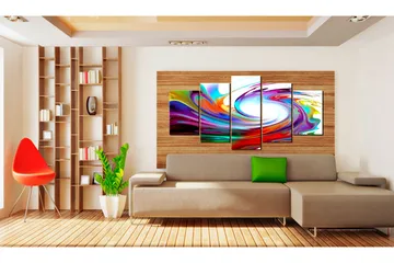 Billede Rainbow Swirl 200x100 - Artgeist sp. z o. o. - Boligtilbehør - Billeder & kunst - Billeder på lærred