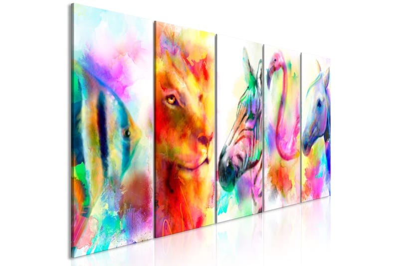 Billede Rainbow Watercolours 5 Parts Narrow 200x80, Artgeist sp. z o. o.