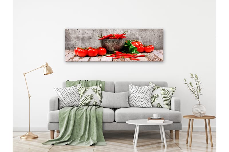 Billede Red Vegetables (1 del) Beton Smal 120x40 - Artgeist sp. z o. o. - Boligtilbehør - Billeder & kunst - Billeder på lærred