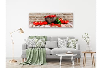 Billede Red Vegetables (1 del) Mursten Smal 120x40 - Artgeist sp. z o. o. - Boligtilbehør - Billeder & kunst - Billeder på lærred
