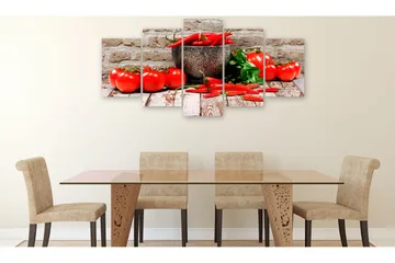 Billede Red Vegetables 5 Parts Brick Wide 200x100 - Artgeist sp. z o. o. - Boligtilbehør - Billeder & kunst - Billeder på lærred