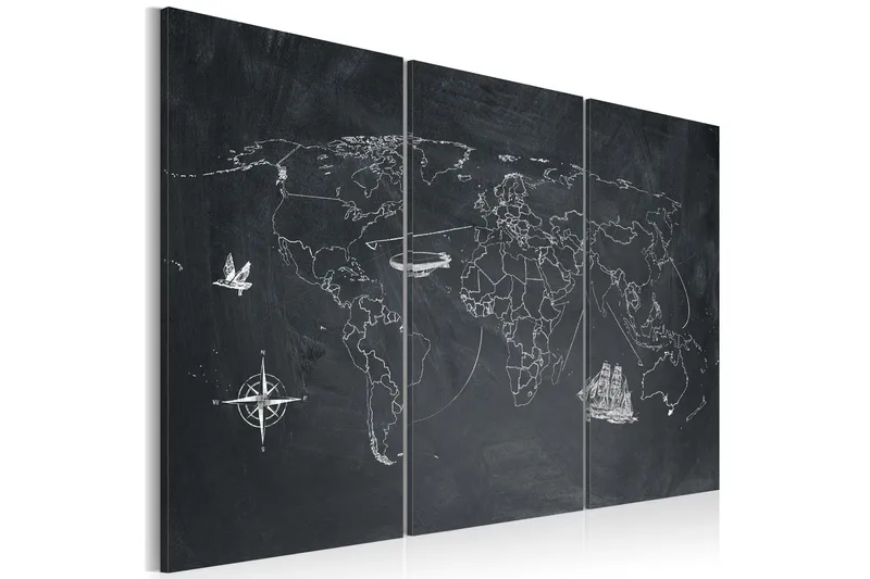 Billede Rejse Verden Rundt Triptyken 120x80, Artgeist sp. z o. o.
