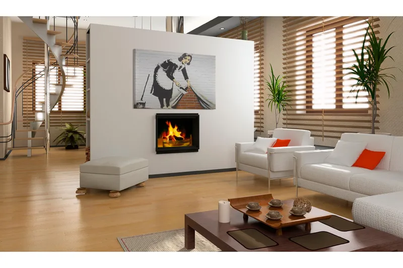 Billede Rengøring Lady Banksy 60x40 - Artgeist sp. z o. o. - Boligtilbehør - Billeder & kunst - Billeder på lærred