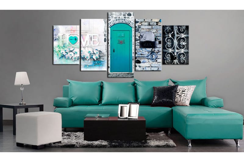 Billede Retro Home 200x100 - Artgeist sp. z o. o. - Boligtilbehør - Billeder & kunst - Billeder på lærred