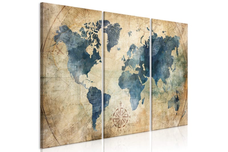 Billede Retro Map 3 Parts 90x60, Artgeist sp. z o. o.