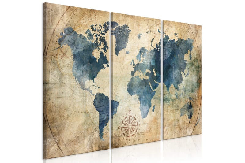 Billede Retro Map 3 Parts 90x60, Artgeist sp. z o. o.