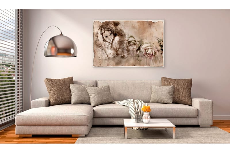 Billede Retro stil: Woman and Roses 120x80, Artgeist sp. z o. o.
