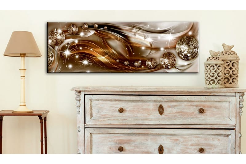 Billede Ribbon Of Bronze And Glitter 120x40 - Artgeist sp. z o. o. - Boligtilbehør - Billeder & kunst - Billeder på lærred