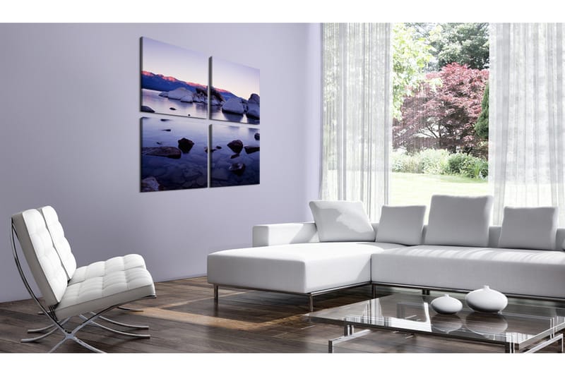 Billede Rocky Stranden Af Alpin Sø 80x80 - Artgeist sp. z o. o. - Boligtilbehør - Billeder & kunst - Billeder på lærred