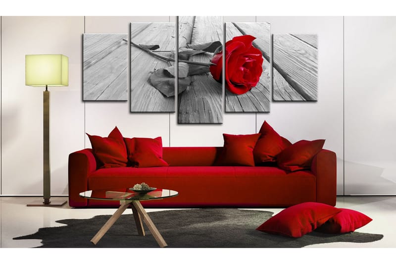 Billede Rose On Wood 100x50 - Artgeist sp. z o. o. - Boligtilbehør - Billeder & kunst - Billeder på lærred