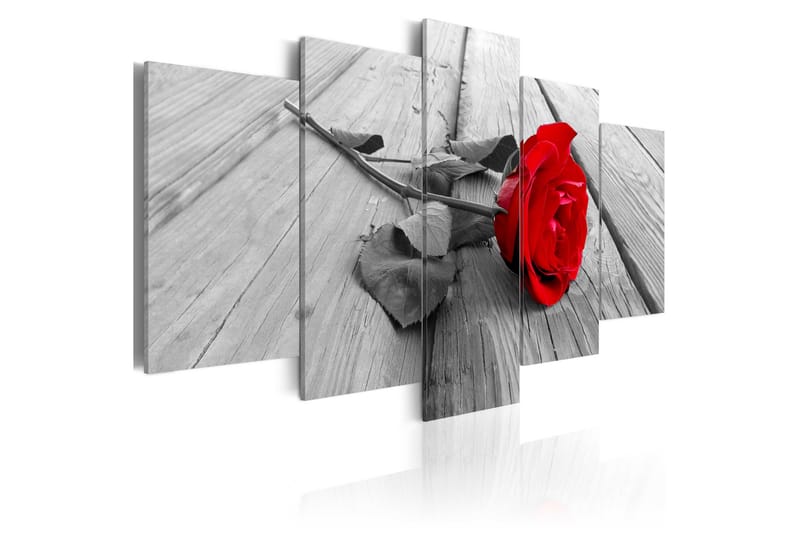 Billede Rose On Wood 200x100 - Artgeist sp. z o. o. - Boligtilbehør - Billeder & kunst - Billeder på lærred