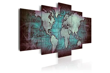 Billede Sapphire Map 200x100 - Artgeist sp. z o. o. - Boligtilbehør - Billeder & kunst - Billeder på lærred