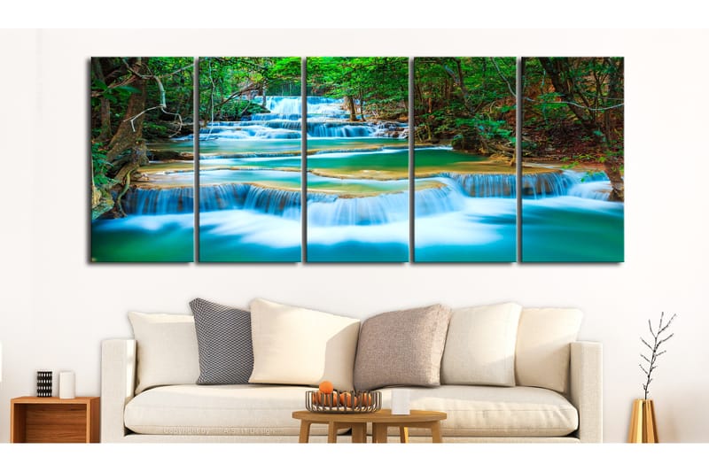 Billede Sapphire Waterfalls 200x80 - Artgeist sp. z o. o. - Boligtilbehør - Billeder & kunst - Billeder på lærred