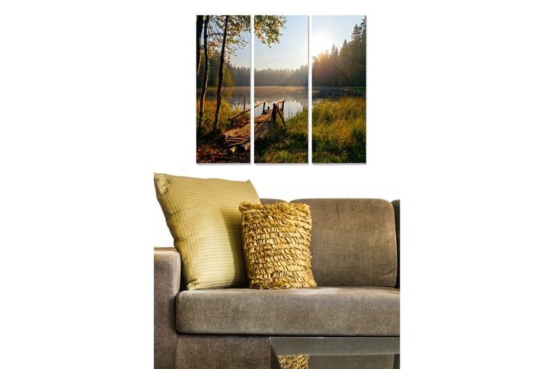 Billede Scenic 3 stk Flerfarvet - 22x05 cm - Boligtilbehør - Billeder & kunst - Billeder på lærred