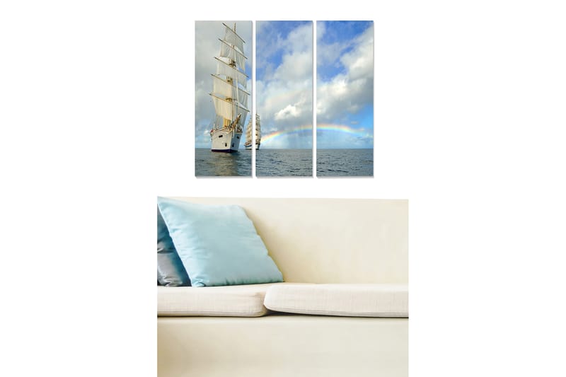 Billede Scenic 3 stk Flerfarvet - 22x05 cm - Boligtilbehør - Billeder & kunst - Billeder på lærred