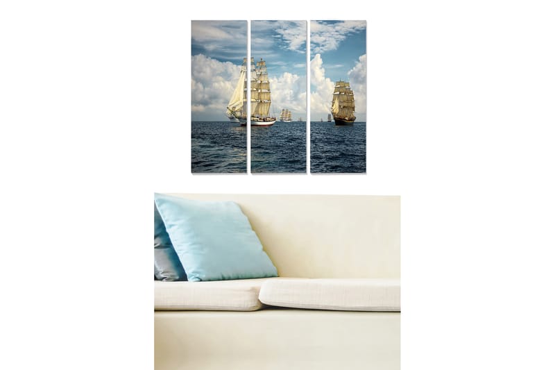 Billede Scenic 3 stk Flerfarvet - 22x05 cm - Boligtilbehør - Billeder & kunst - Billeder på lærred