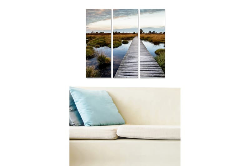 Billede Scenic 3 stk Flerfarvet - 22x05 cm - Boligtilbehør - Billeder & kunst - Billeder på lærred
