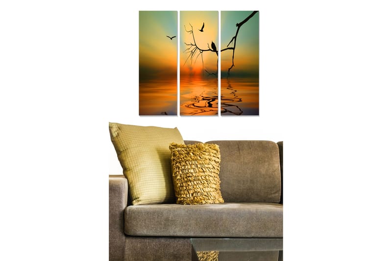 Billede Scenic 3 stk Flerfarvet - 22x05 cm - Boligtilbehør - Billeder & kunst - Billeder på lærred
