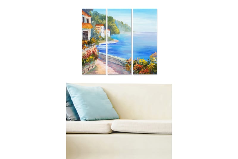 Billede Scenic 3 stk Flerfarvet - 22x05 cm - Boligtilbehør - Billeder & kunst - Billeder på lærred