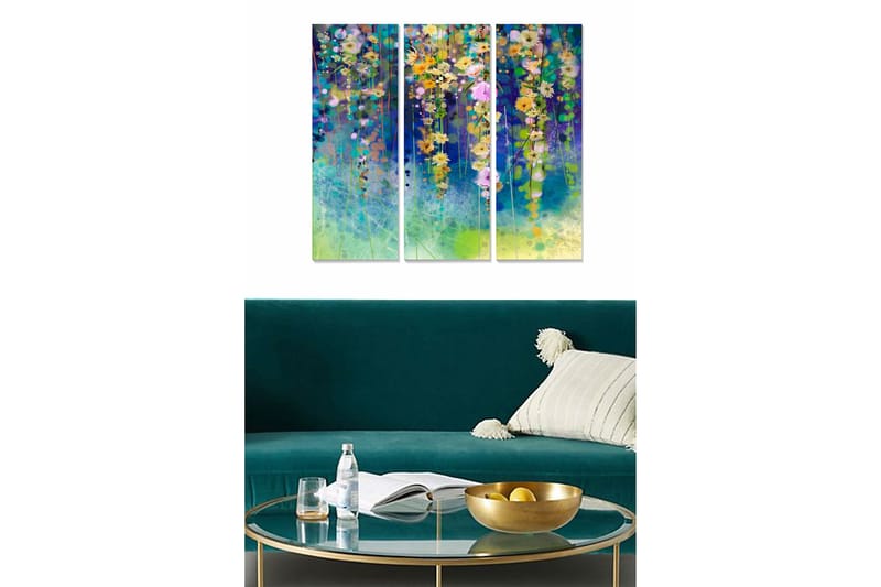 Billede Scenic 3 stk Flerfarvet - 22x05 cm - Boligtilbehør - Billeder & kunst - Billeder på lærred
