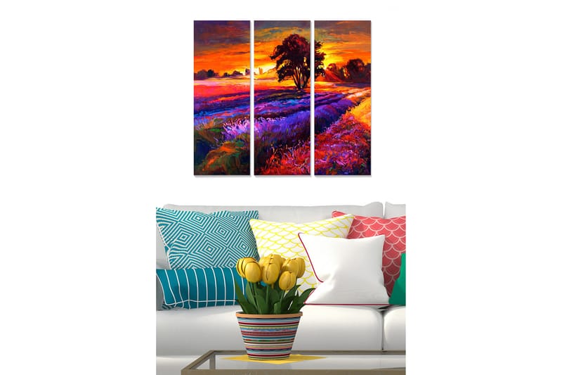 Billede Scenic 3 stk Flerfarvet - 22x05 cm - Boligtilbehør - Billeder & kunst - Billeder på lærred
