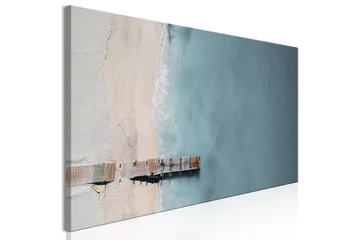 Billede Sea and Wooden Bridge (1 del) Smal Grå 135x45 - Artgeist sp. z o. o. - Boligtilbehør - Billeder & kunst - Billeder på lærred