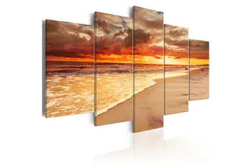 Billede Sea Beautiful Sunset 200x100 - Artgeist sp. z o. o. - Boligtilbehør - Billeder & kunst - Billeder på lærred