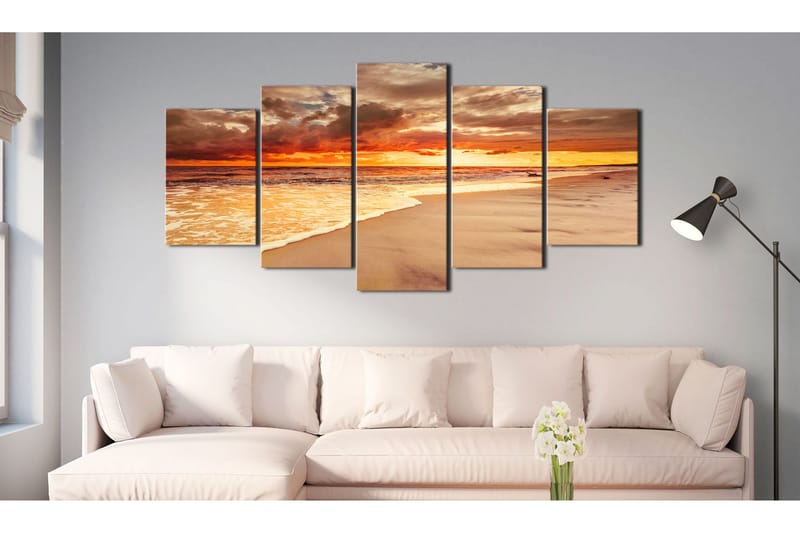 Billede Sea Beautiful Sunset 200x100 - Artgeist sp. z o. o. - Boligtilbehør - Billeder & kunst - Billeder på lærred