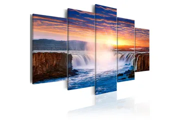 Billede Selfoss Waterfall Iceland 200x100 - Artgeist sp. z o. o. - Boligtilbehør - Billeder & kunst - Billeder på lærred