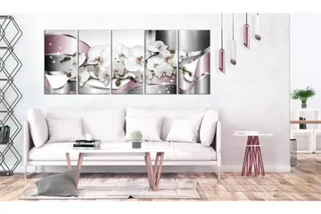Billede Shiny Orchids 200x80 - Artgeist sp. z o. o. - Boligtilbehør - Billeder & kunst - Billeder på lærred
