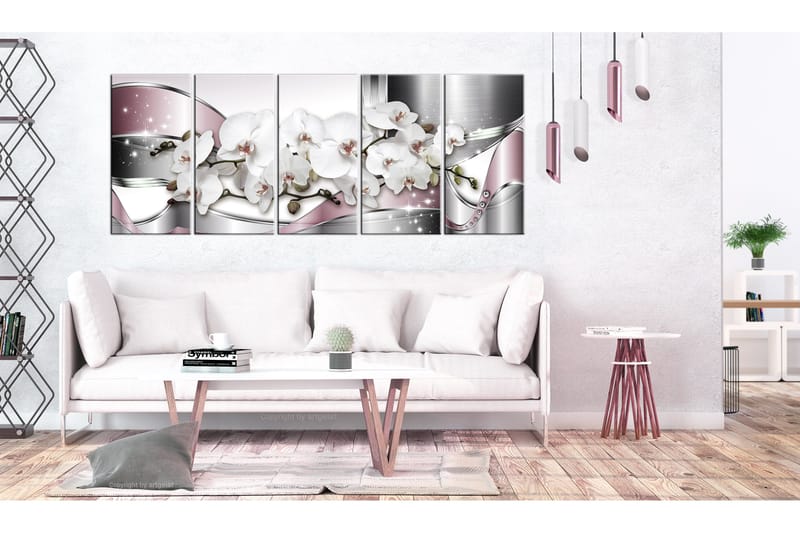 Billede Shiny Orchids 225x90 - Artgeist sp. z o. o. - Boligtilbehør - Billeder & kunst - Billeder på lærred