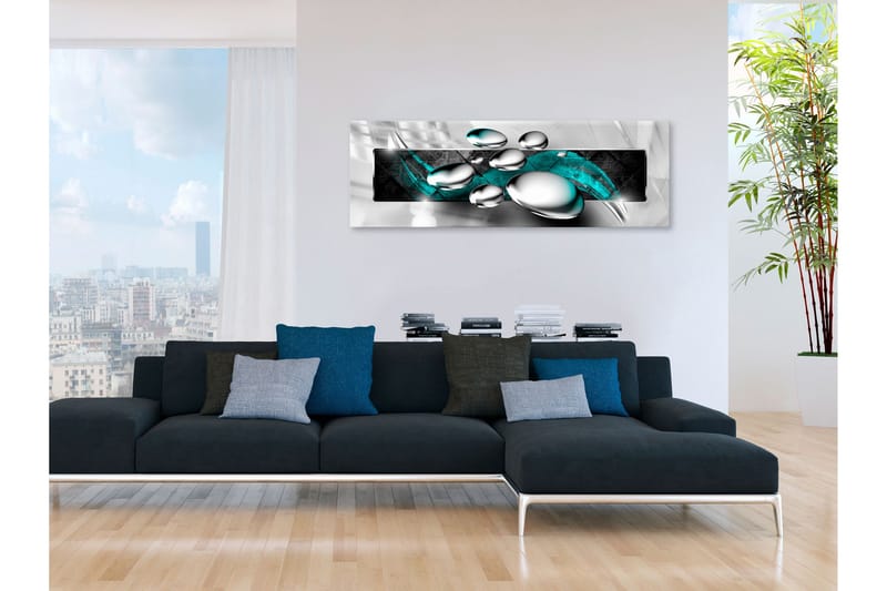Billede Shiny Stones (1 del) Smal turkis 120x40, Artgeist sp. z o. o.