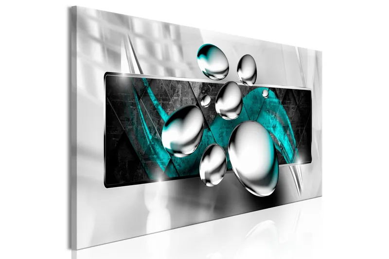 Billede Shiny Stones (1 del) Smal turkis 135x45 - Artgeist sp. z o. o. - Boligtilbehør - Billeder & kunst - Billeder på lærred