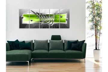 Billede Silver Wings 5 Parts Narrow Green 225x90 - Artgeist sp. z o. o. - Boligtilbehør - Billeder & kunst - Billeder på lærred