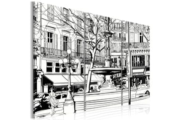 Billede Sketch of Parisian square 90x60