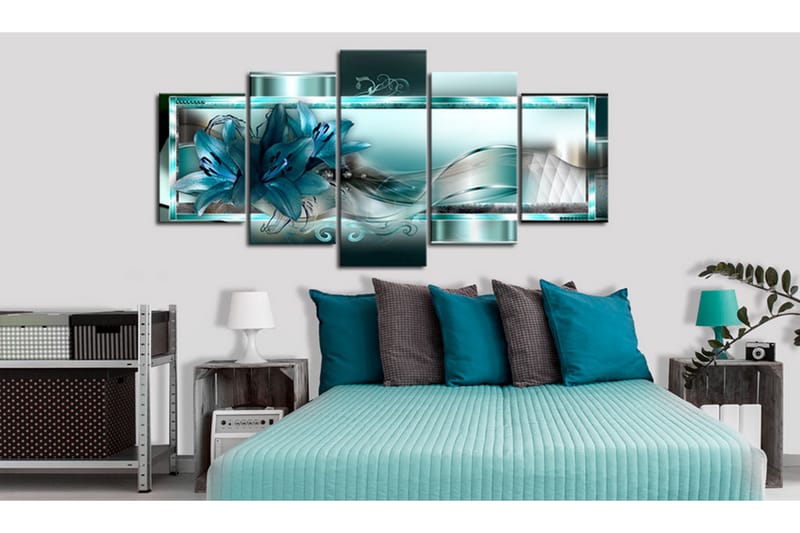 Billede Sky Blue Lilies 100x50 - Artgeist sp. z o. o. - Boligtilbehør - Billeder & kunst - Billeder på lærred