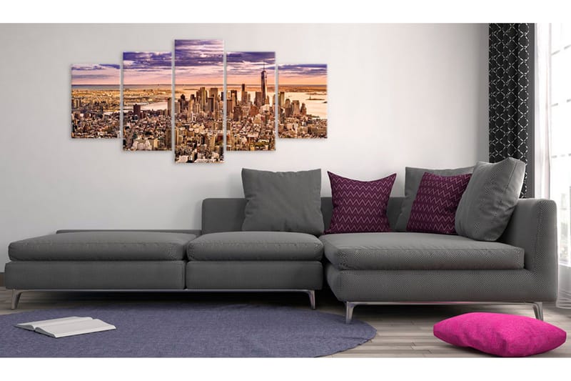 Billede Sleeplessness In New York 200x100 - Artgeist sp. z o. o. - Boligtilbehør - Billeder & kunst - Billeder på lærred