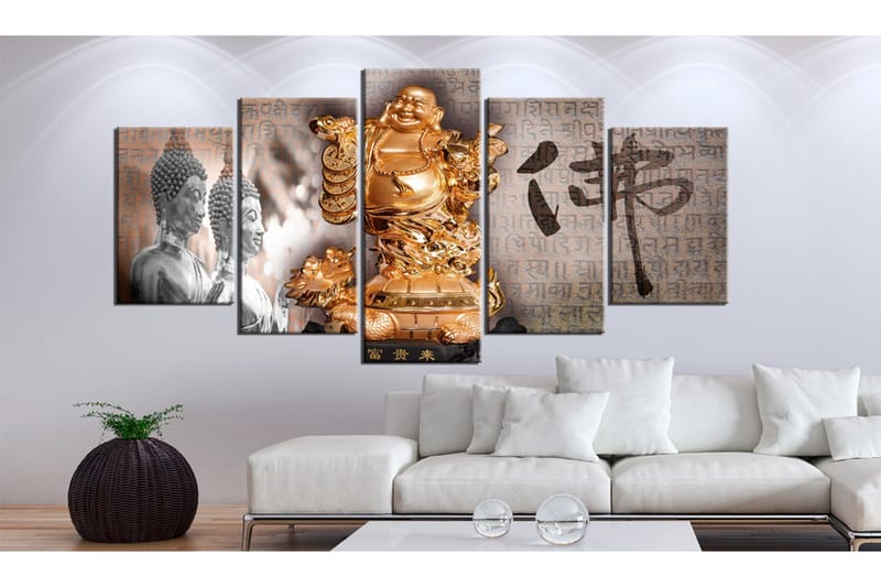 Billede Smile To Buddha! 200x100 - Artgeist sp. z o. o. - Boligtilbehør - Billeder & kunst - Billeder på lærred