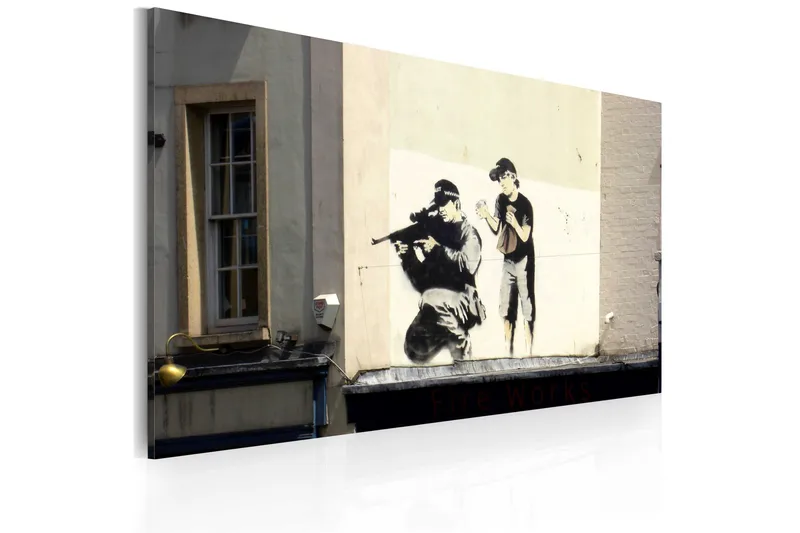 Billede Sniper And Boy Banksy 60x40 - Artgeist sp. z o. o. - Boligtilbehør - Billeder & kunst - Billeder på lærred