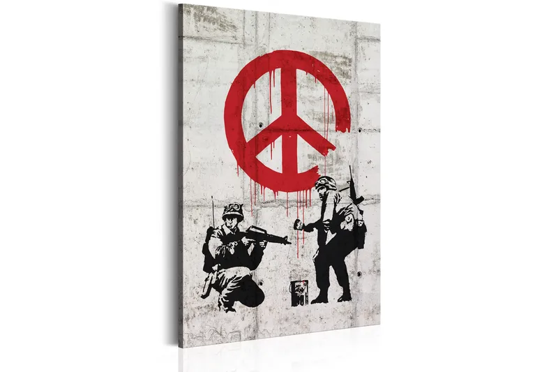 Billede Soldiers Painting Peace By Banksy 40x60, Artgeist sp. z o. o.