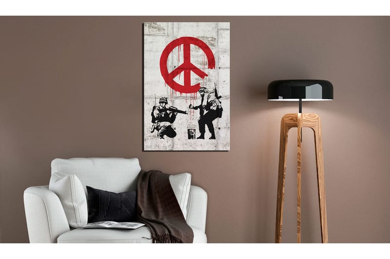 Billede Soldiers Painting Peace By Banksy 40x60 - Artgeist sp. z o. o. - Boligtilbehør - Billeder & kunst - Billeder på lærred