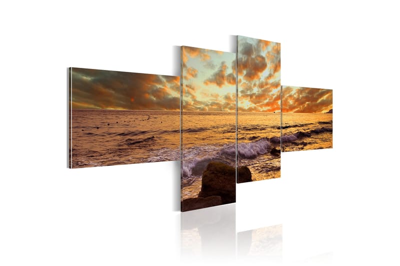 Billede Solnedgang Over Havet 100x45 - Artgeist sp. z o. o. - Billeder på lærred