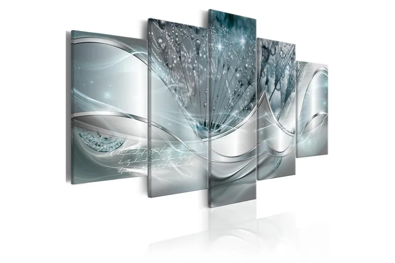 Billede Sparkling Dandelions 5 Parts Blue Wide 100x50, Artgeist sp. z o. o.
